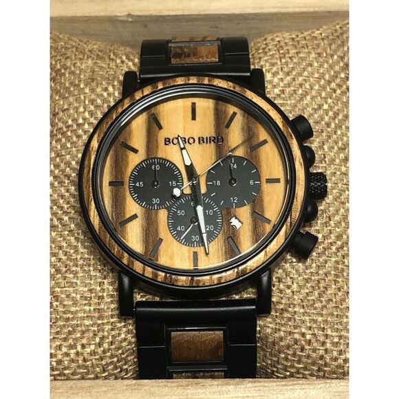 Bobo Bird Unisex Stainless Steel Analog Dial Quartz Genuine Wrist Watch BW108 - Picture 1 of 10